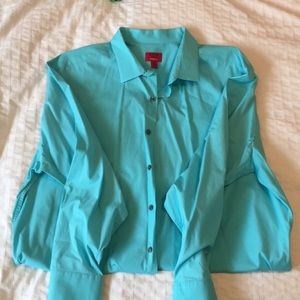 Teal men’s button down dress shirt